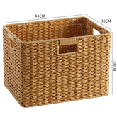 Large traditional style storage basket crafted from durable plastic rattan, perfect for versatile home storage and elegant décor.